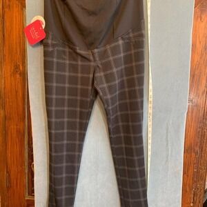 Ingrid & Isabel Black Plaid Maternity Pants Size Small